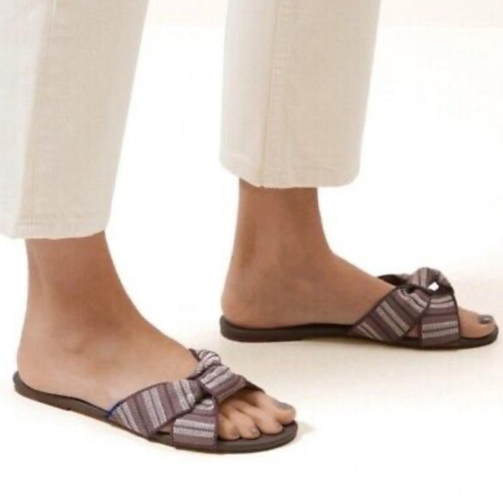 Rothy's The Knot Sandal Twist Slide Taupe Retired - Picture 2 of 8
